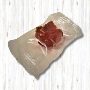 single cellophane wrapped maple-shaped hard drop candy