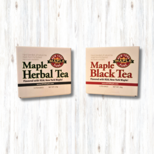 two boxes of maple tea--one herbal and one black