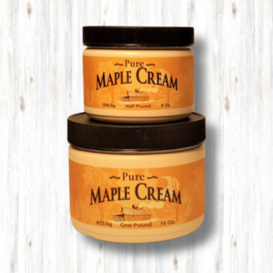 two stacked jars of maple cream